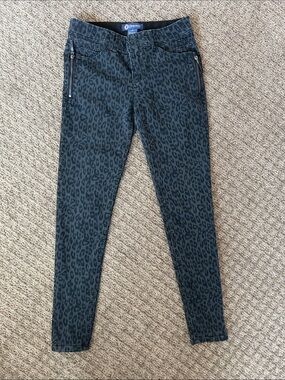 Democracy Black/Charcoal grey Leopard-Print Skinny Jeans